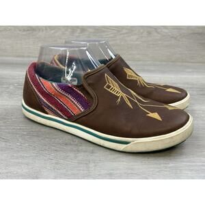 Twisted X Be Brave Women's Sneakers Brown Leather Embroidered Shoes Sz 6.5M